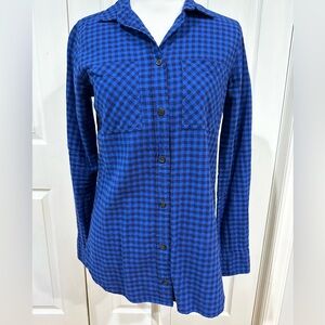 J. Crew Blue Checkered Women’s Lightweight Flannel Shirt